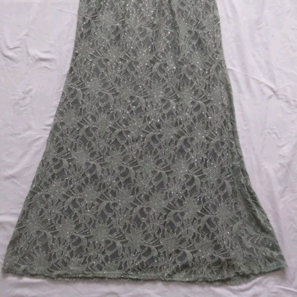 One by Eight Dress Gown Green Lace Overlay Regencycore Bridgerton Womens Size 6 - Picture 6 of 16